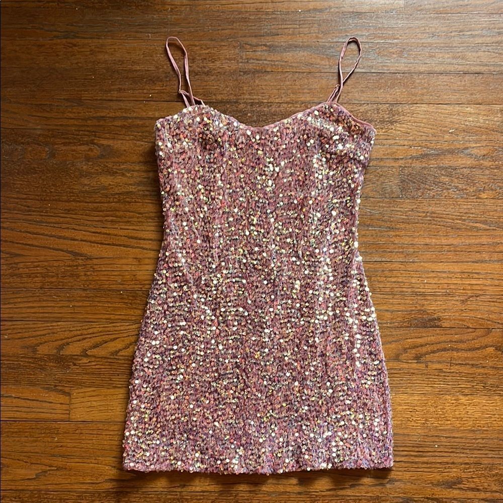 Lucy Paris Pink Sequin Mini Dress
